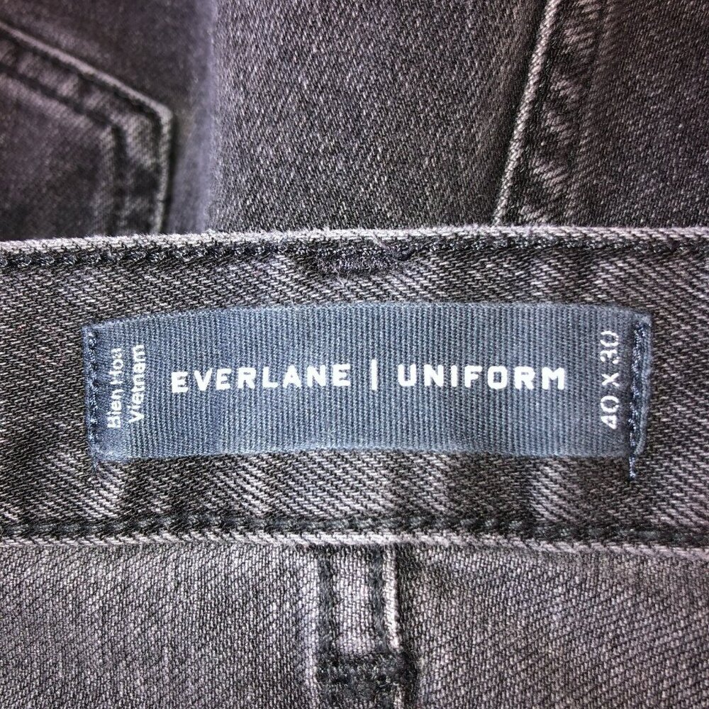 Everlane Uniform Womens Size 16 Black Medium Wash Cut Off Denim Jean Shorts - Picture 8 of 9
